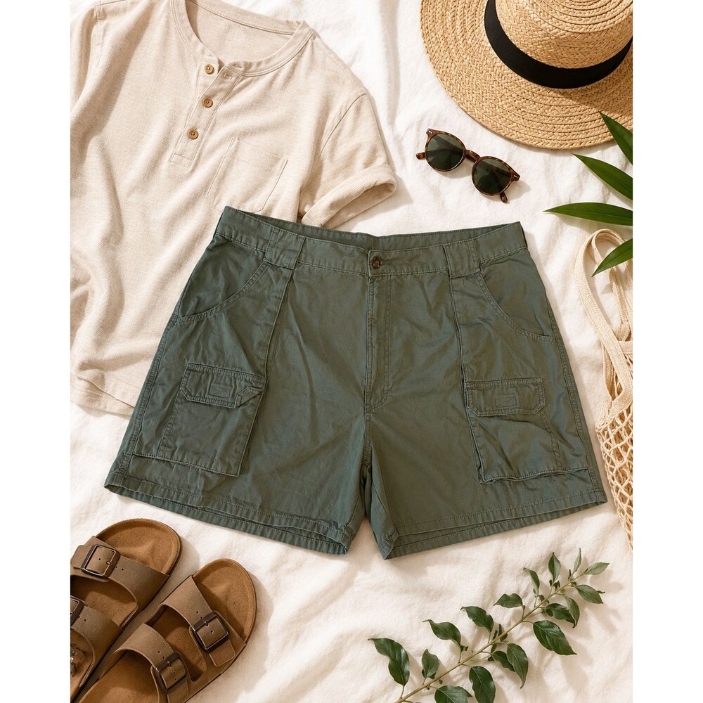 Woolrich Men’s Olive Green Cargo Hiking Shorts Outdoor Utility Pockets